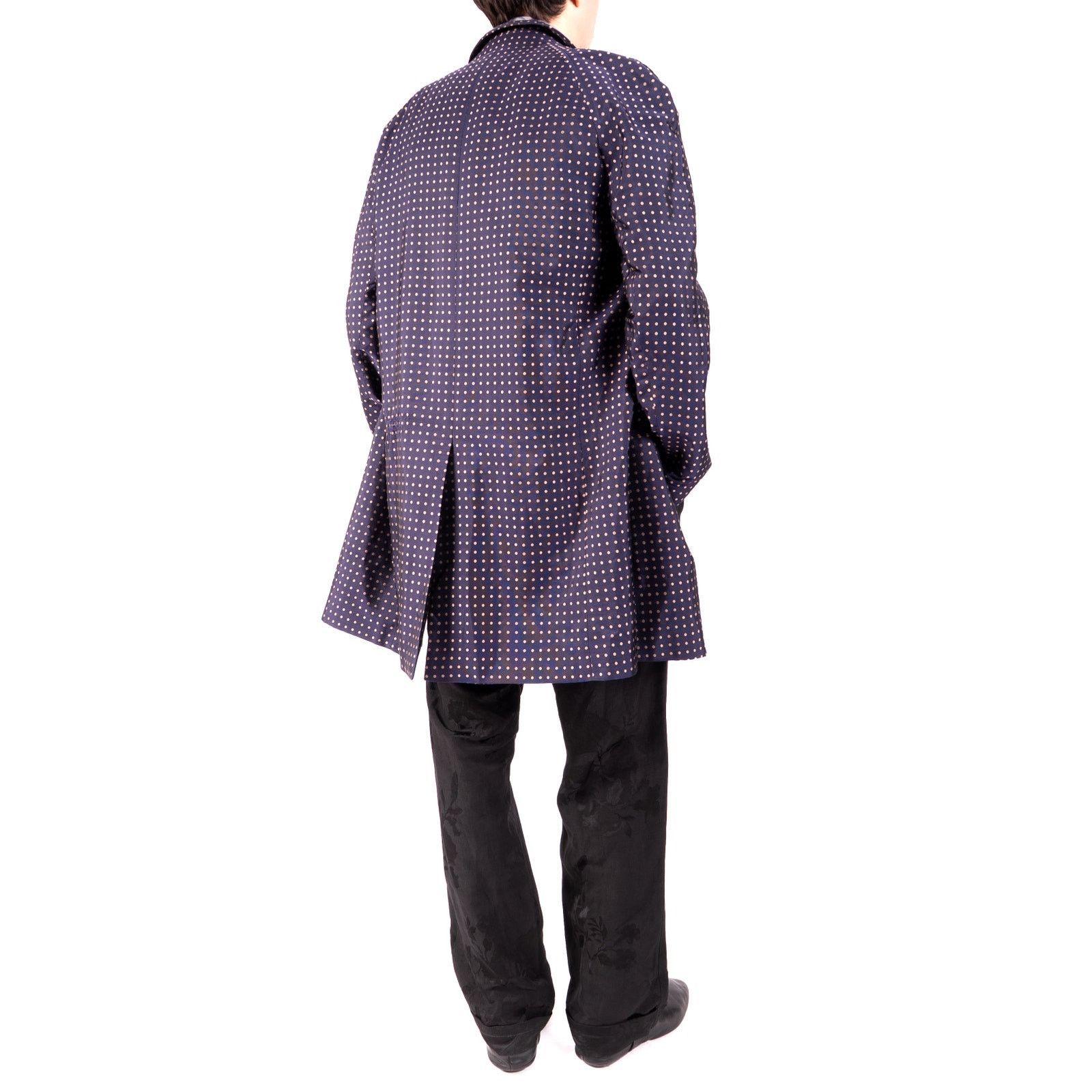 Haider Ackermann SS14 Classic Raglan Coat in Blue & Gold Silk Jacquard Size US XL / EU 56 / 4 - 5 Thumbnail