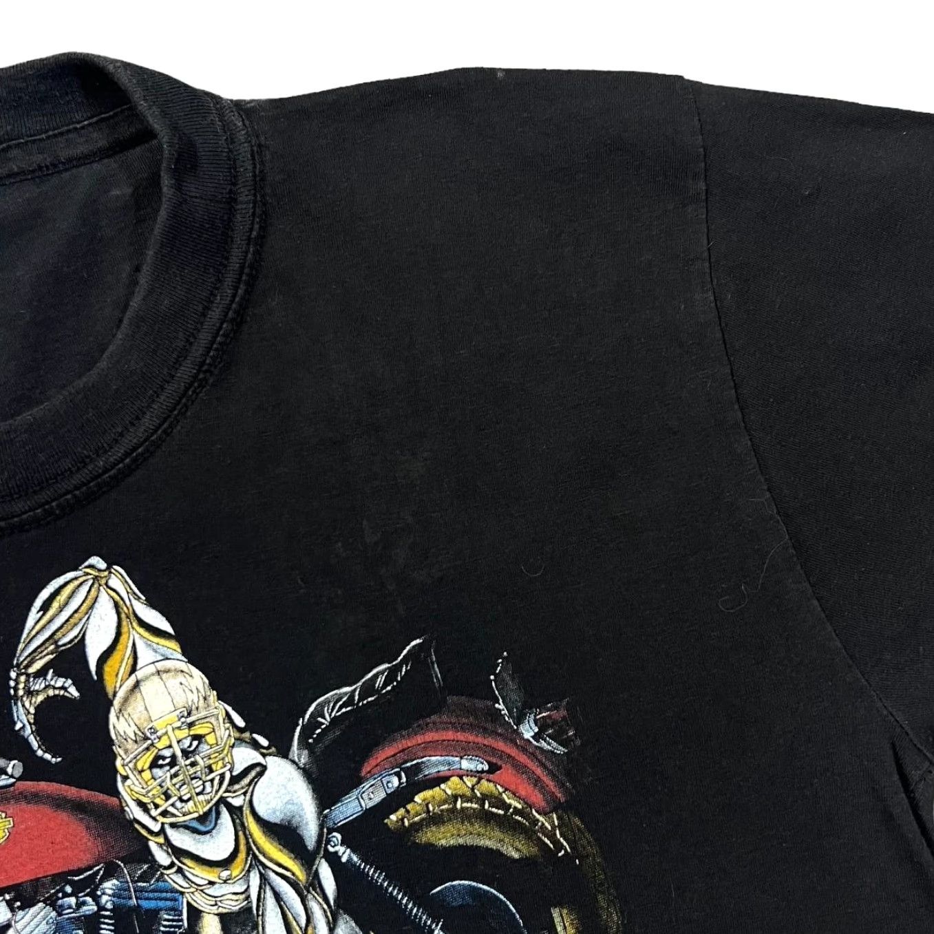 Vintage VINTAGE American Style Gothic Biker Wolf Flames Graphic Black T-Shirt M Mens Shirt Short Sleeve Round Neck Vintage Style Digital Print Graphic Size US M / EU 48-50 / 2 - 5 Thumbnail