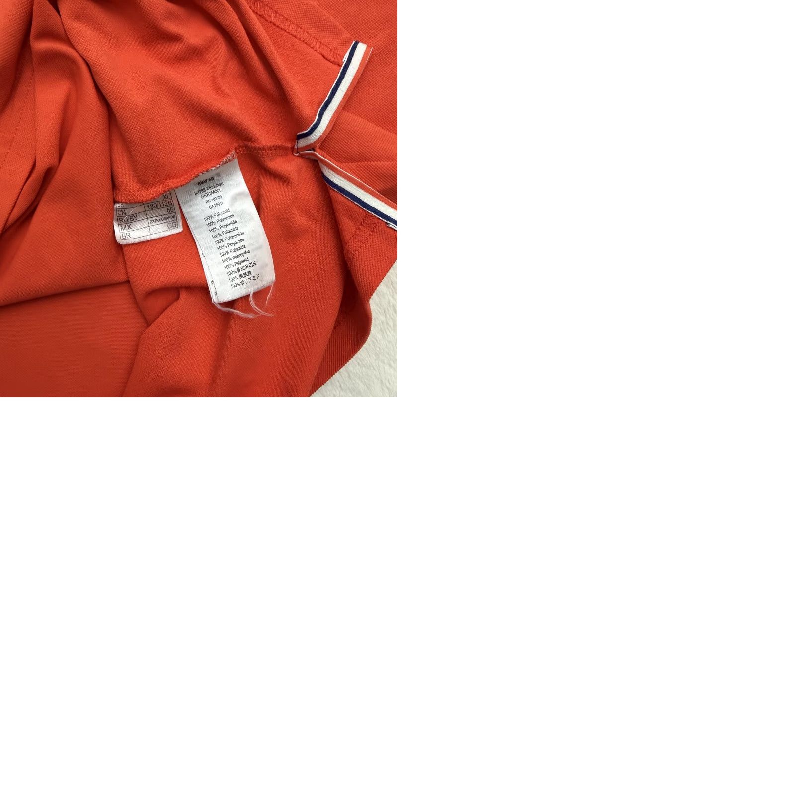 BMW VINTAGE: No BMW Golfsport Polo Shirt Mens XL Orange Golf Striped Collar Logo Performance Size US XL / EU 56 / 4 - 10 Thumbnail
