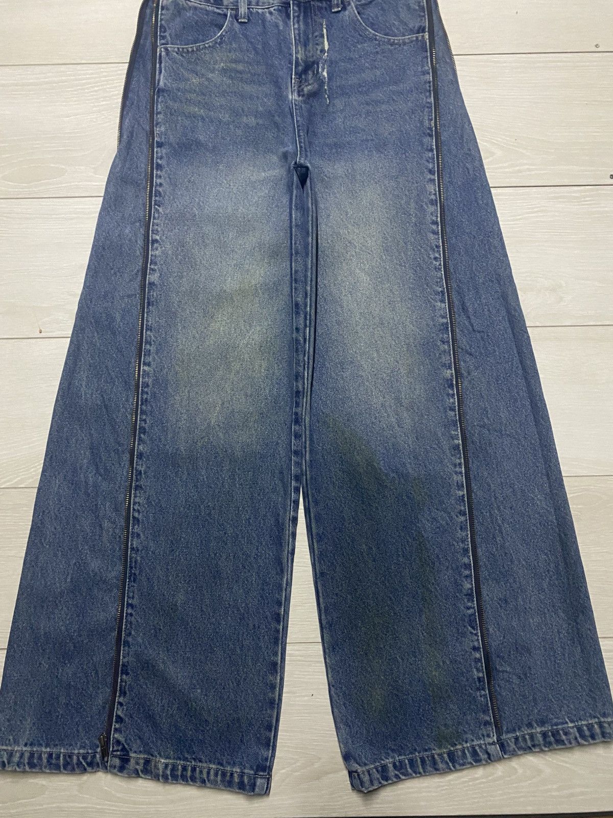 Japanese Brand Hotter Than Hell Wide Leg Zip Panel Jeans Super Statement Size US 30 / EU 46 - 7 Thumbnail