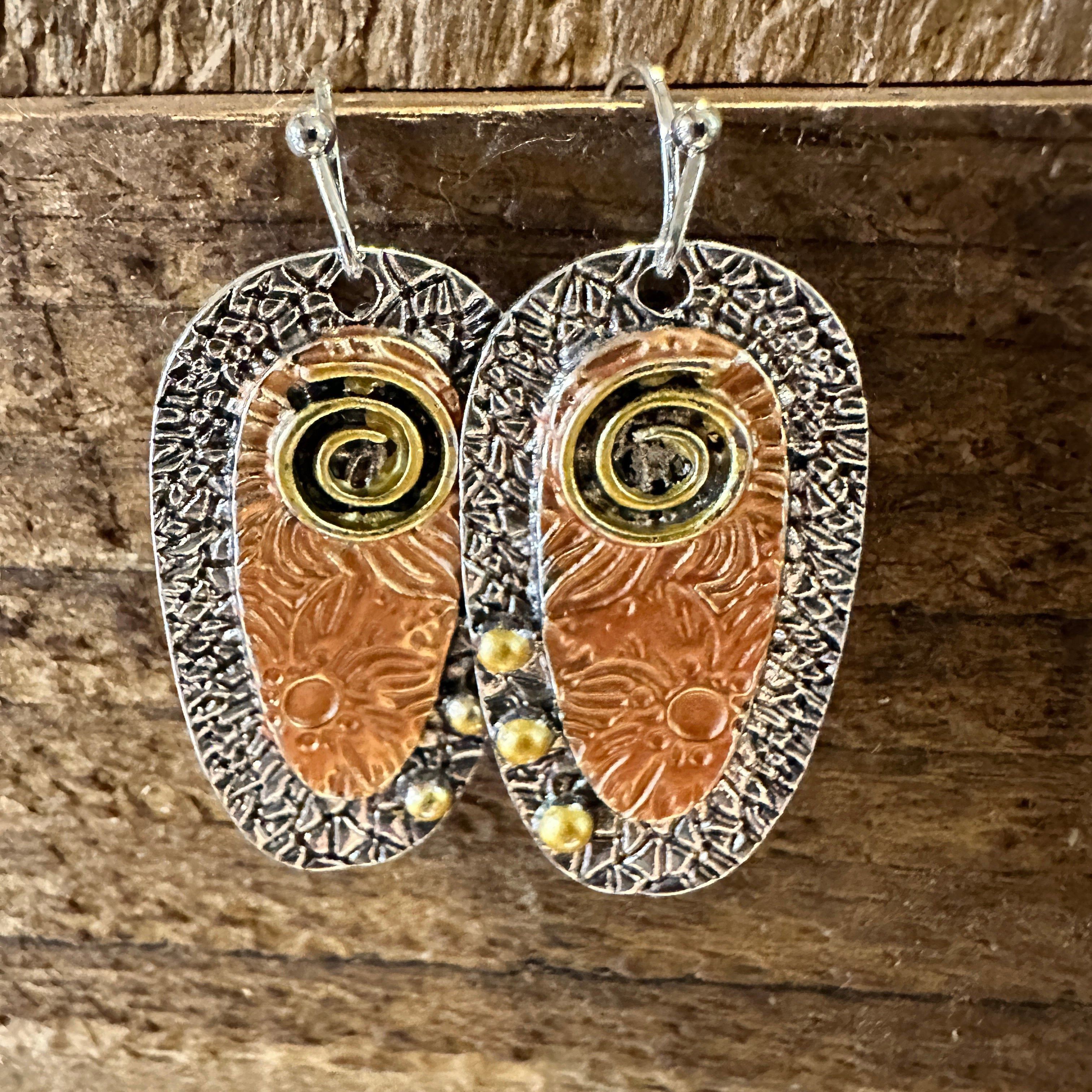 Other Handcrafted Bohemian Hippie Copper Dangle Earring, Retro Eth Size ONE SIZE - 1 Thumbnail