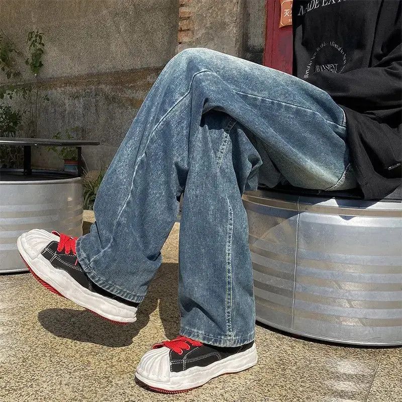 Japanese Brand Loose straight drape wide leg jeans Size US 30 / EU 46 - 2 Thumbnail