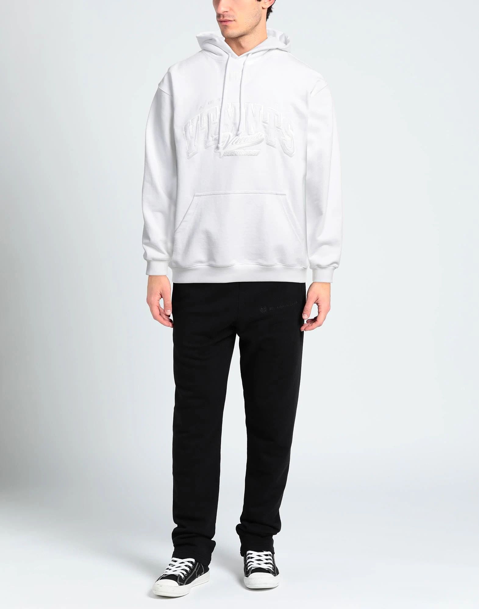 Vetements White Embroidered VTMNTS College Logo Hoodie Size L / US 10 / IT 46 - 2 Thumbnail