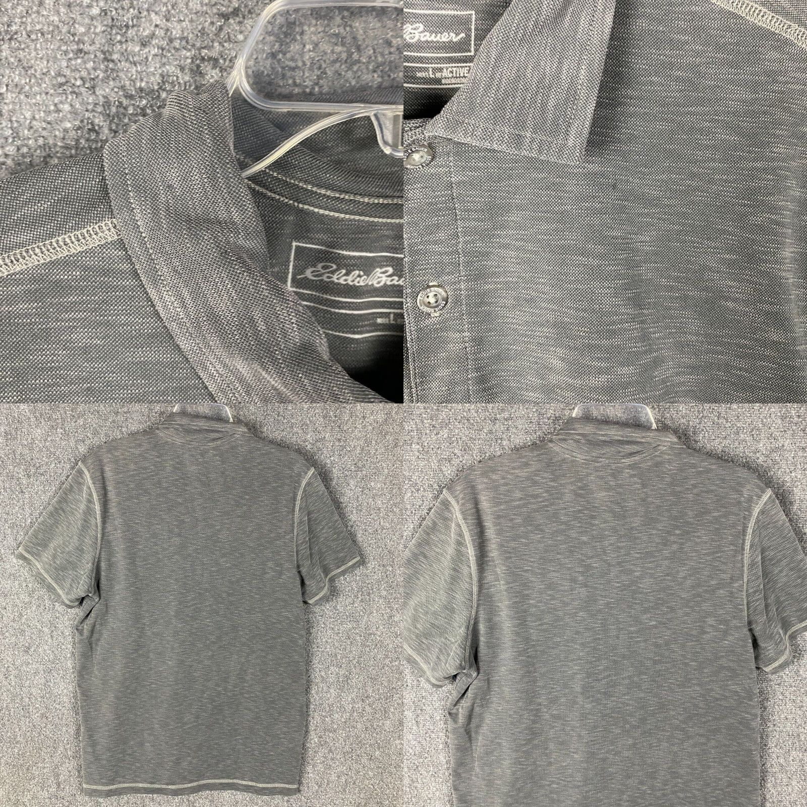 Eddie Bauer Eddie Bauer Polo Men’s L Gray Active Tencel Lyocell Blend Shirts Short Sleeve Collared Button Chest 44 in Vintage No Mens Size US L / EU 52-54 / 3 - 8 Thumbnail