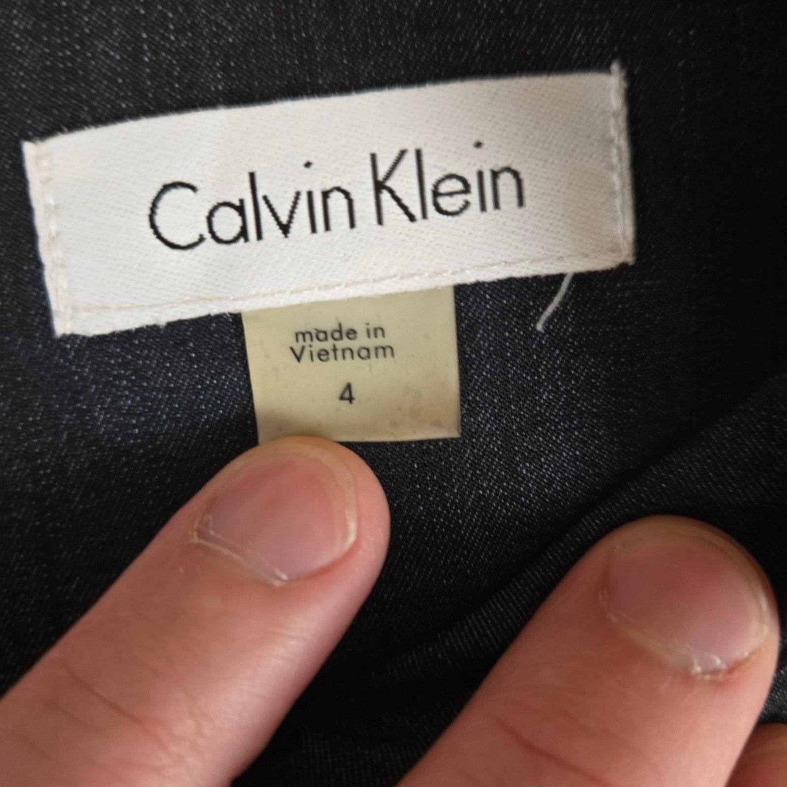 Calvin Klein Calvin Klein Dark Wash Chambray Career Dress Size 4 Size S / US 4 / IT 40 - 4 Thumbnail
