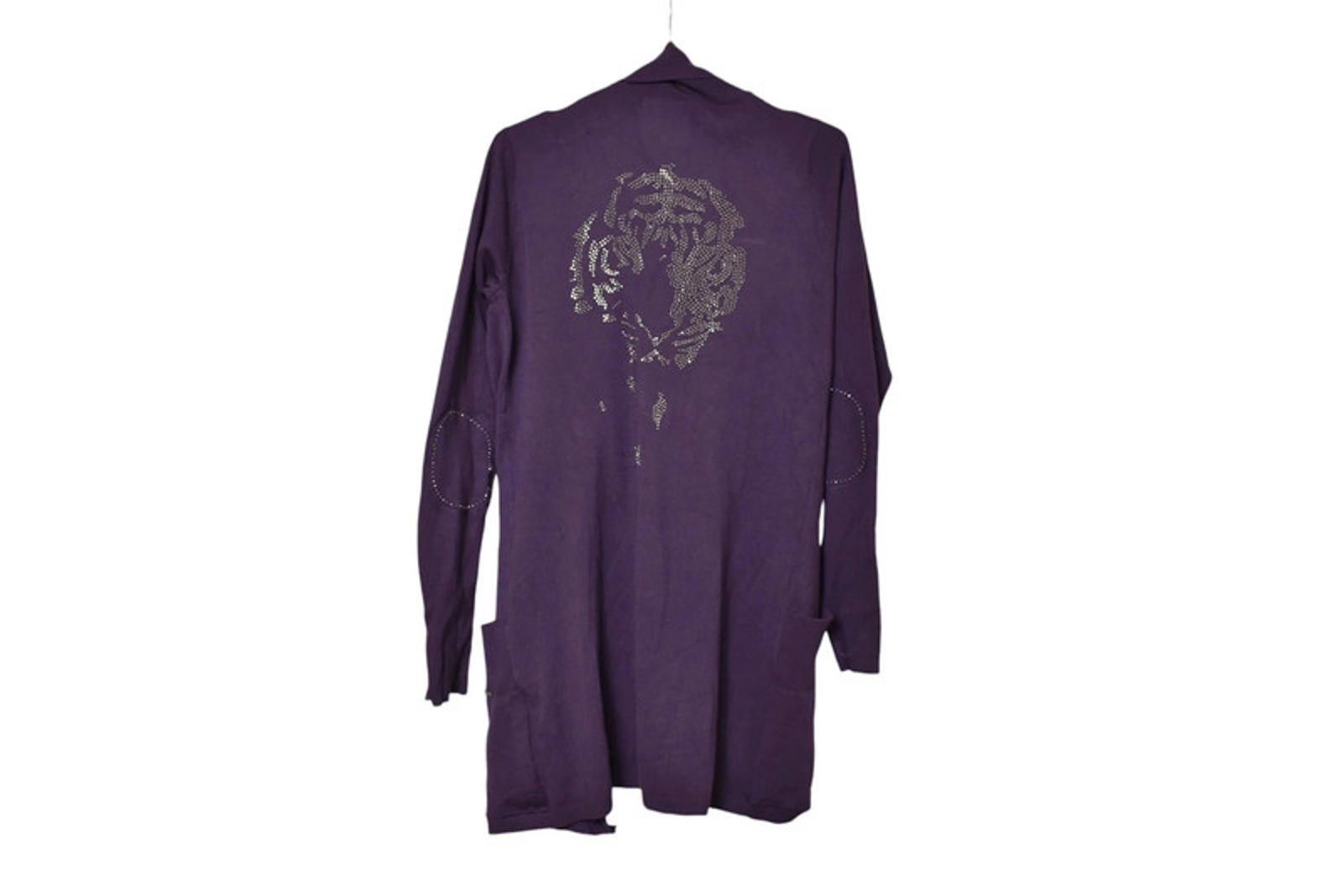Designer Pulz Jeans Sara Cardigan 1307 Size M Purple Lion print long Size M / US 6-8 / IT 42-44 - 2 Thumbnail