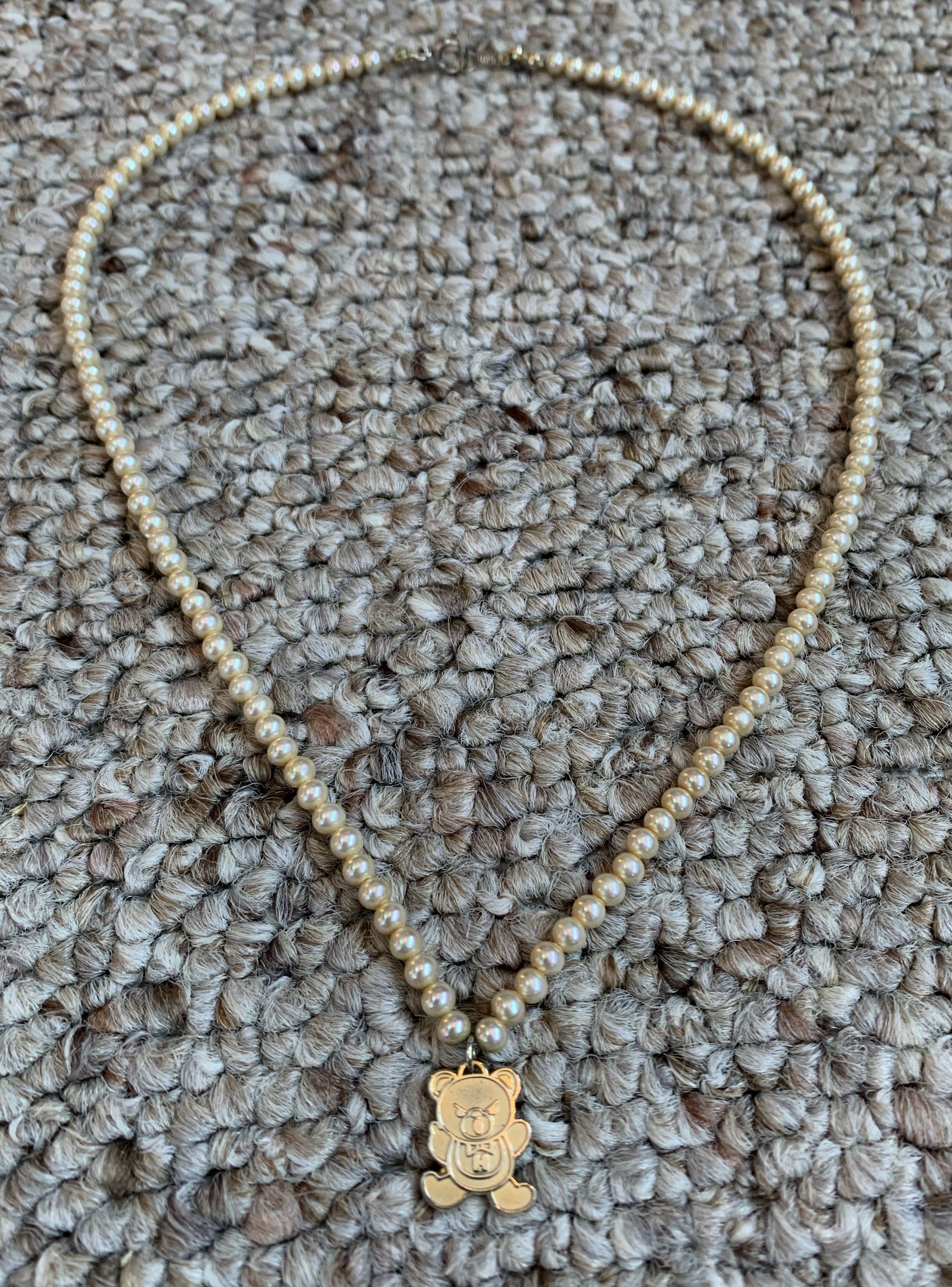 Hysteric Glamour Hysteric Glamour Gold Plated Silver Fuck Bear Pearl Necklace Size ONE SIZE - 2 Thumbnail