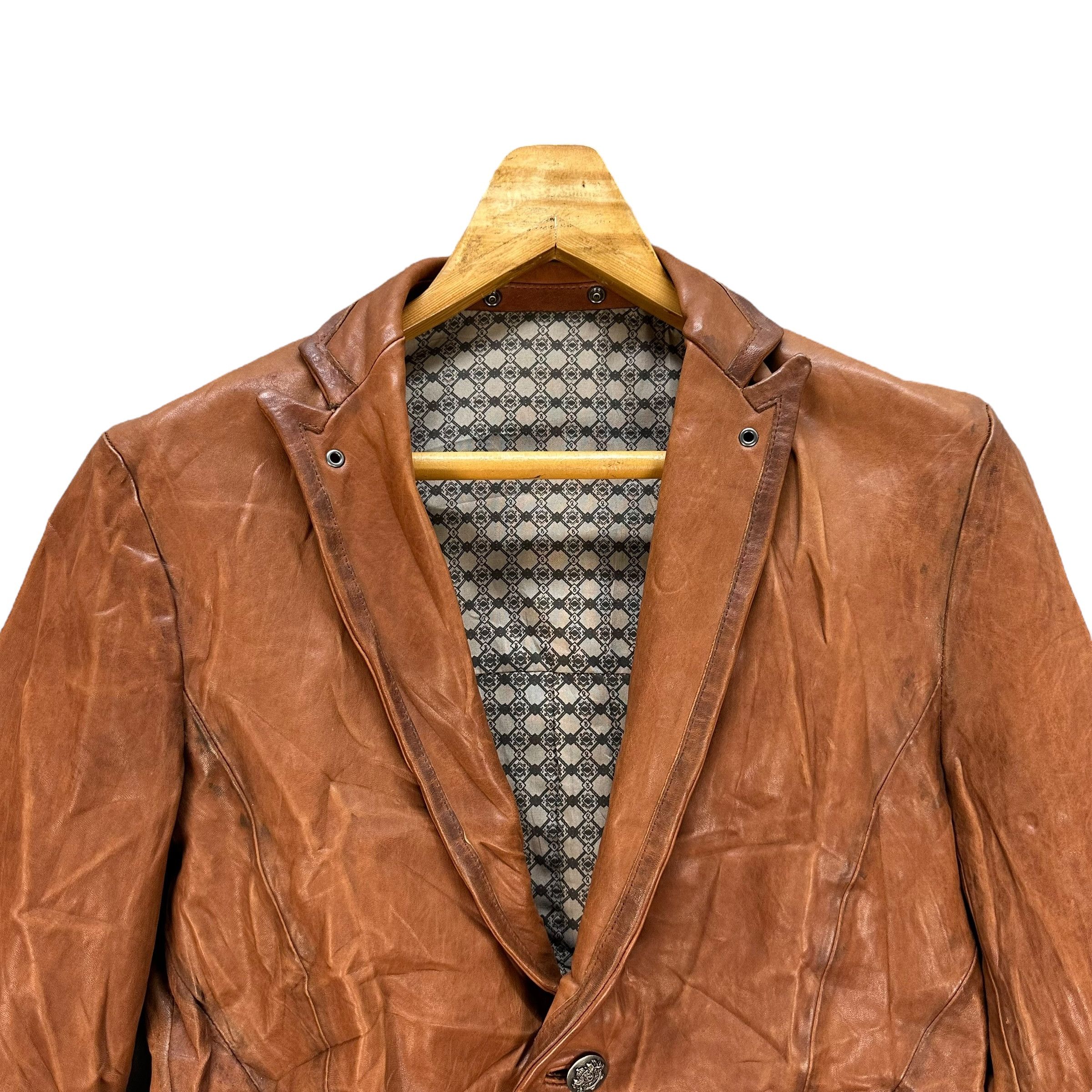 PPFM PPFM Cowhide Casual Leather Jacket Blazers #A65-1547 Size US S / EU 44-46 / 1 - 2 Thumbnail