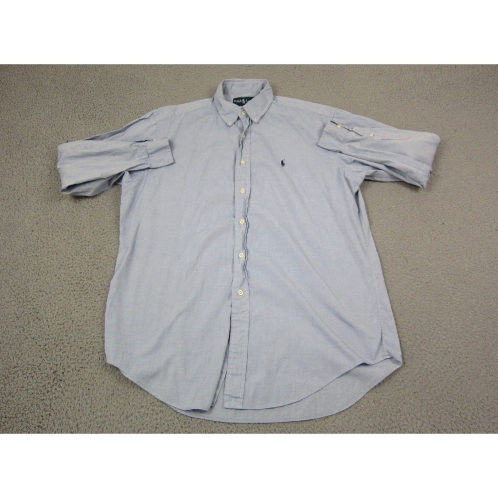 Ralph Lauren VINTAGE Ralph Lauren Shirt Mens XL Blue Pony Button-Down Classic 90s 100% Cotton Long Sleeve Button-Up attire Mens XL Blue Pony Shirt Size US XL / EU 56 / 4 - 2 Thumbnail