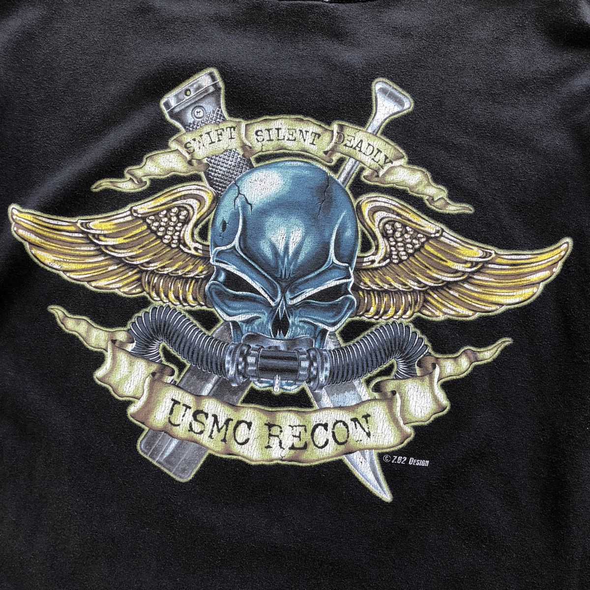 Vintage USMC RECON Rare Backprint Design T-Shirt Size US L / EU 52-54 / 3 - 6 Thumbnail