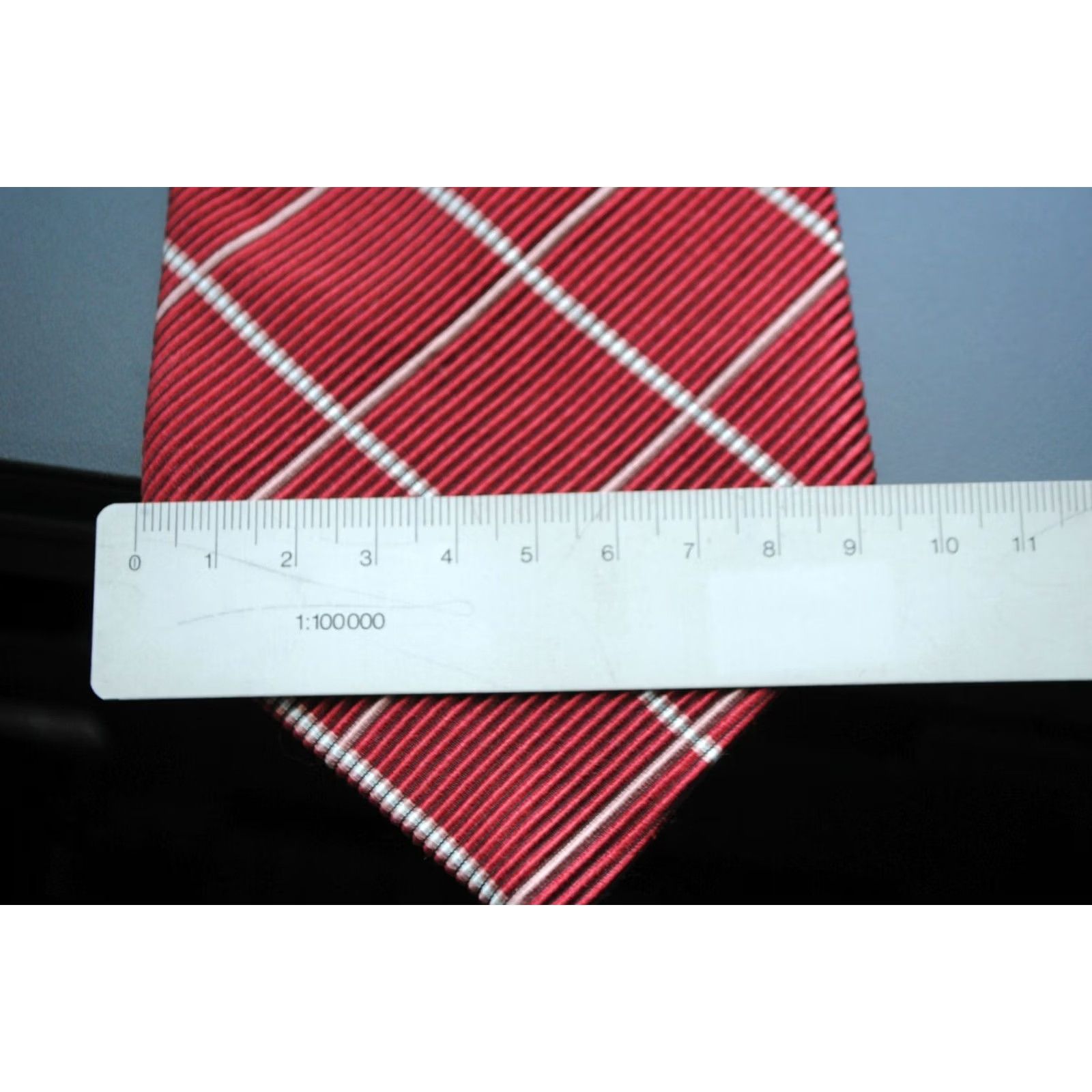 Canali Canali TIE Shirt Men’s XS Red Striped 60% Silk 40% Cotton Made in ITALY 146 cm Length Size ONE SIZE - 8 Thumbnail