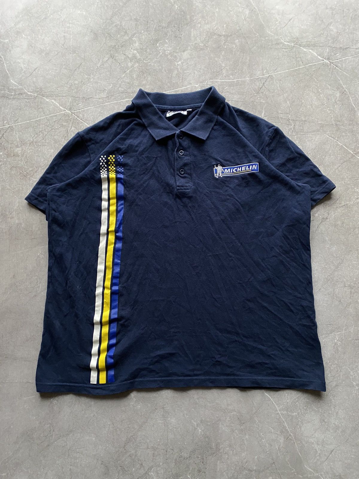 Formula 1 Vintage Michelin Formula 1 Polo Shirt Racing Stripes Blue Size US XL / EU 56 / 4 - 2 Thumbnail