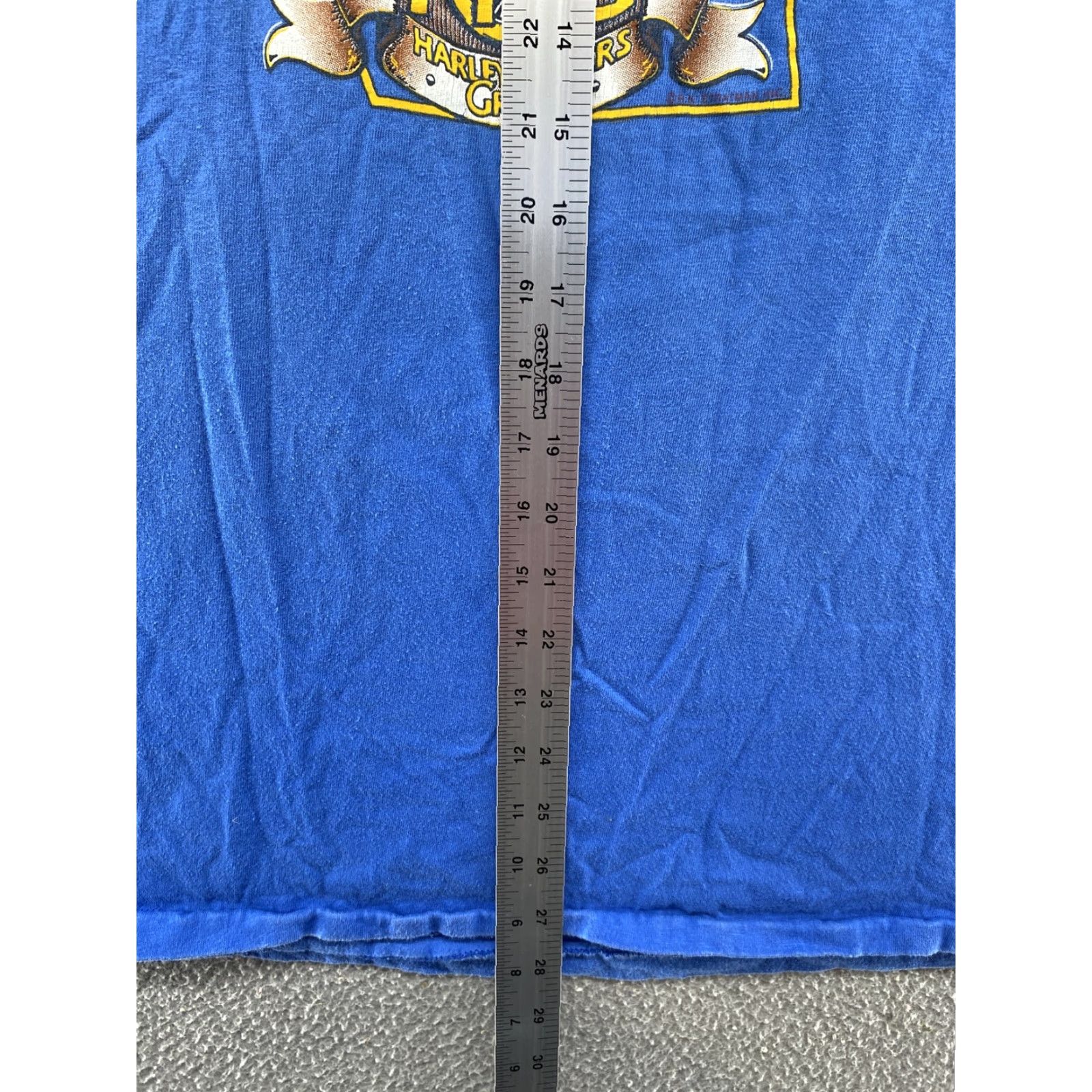 Harley Davidson VINTAGE Harley-Davidson HOG 1991 Wisconsin State Single Stitch Shirt 2XL Blue Mens Womens Unisex Adults 90s Graphic Print T-ShirtCrew Neck Size US XXL / EU 58 / 5 - 7 Thumbnail