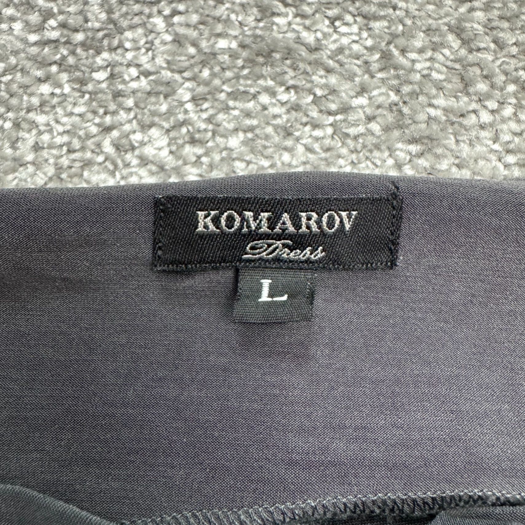 Vintage Komarov Women's Dress Cowl Neck Ruched Asymmetrical Knee Length Gray Large Size L / US 10 / IT 46 - 6 Thumbnail