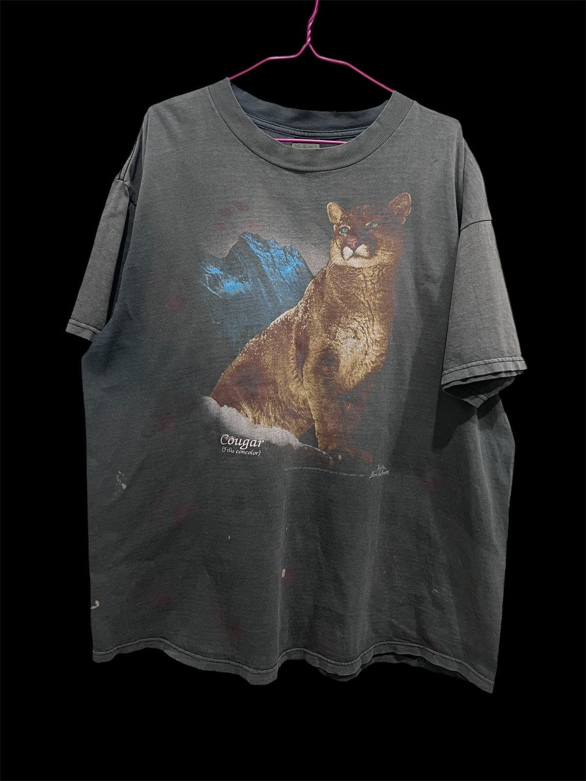 Vintage Vintage 90s 3D Emblem Cougar Tee XL Faded Size US XL / EU 56 / 4 - 1 Thumbnail
