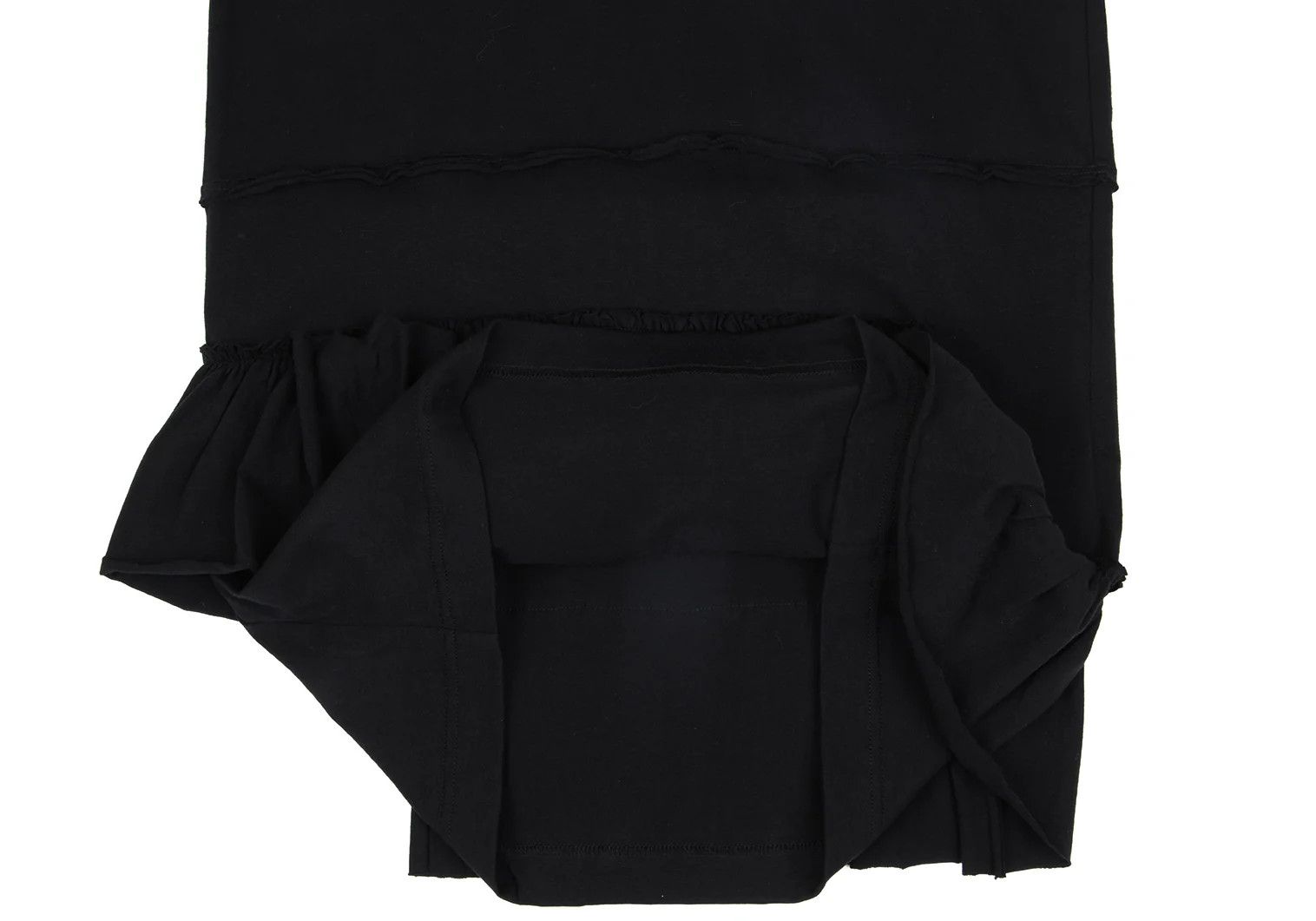 Comme des Garcons Homme Plus V-Neck Frill Long Sleeve T-Shirt in Black Size S Size US S / EU 44-46 / 1 - 9 Thumbnail