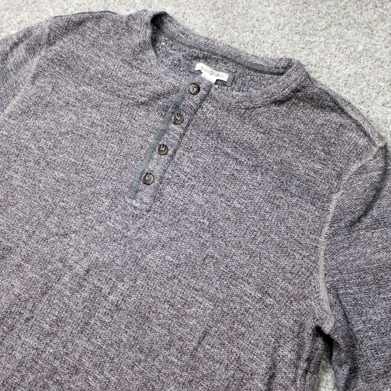 Carbon2Cobalt Carbon 2 Cobalt Shirt Mens Large Gray 100% Cotton Long Sleeve Henley Pullover Shirt Mens Large Gray Carbon 2 Cobalt Size US L / EU 52-54 / 3 - 2 Thumbnail