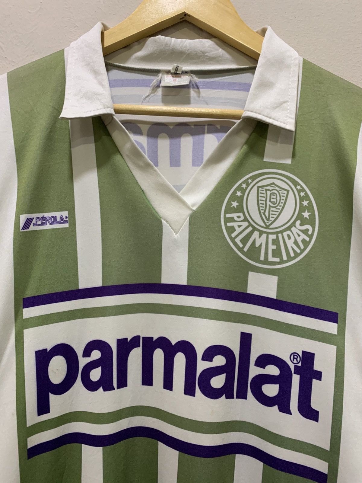 Vintage Vintage 90s Palmeiras Parmalat Jersey Size US L / EU 52-54 / 3 - 3 Thumbnail