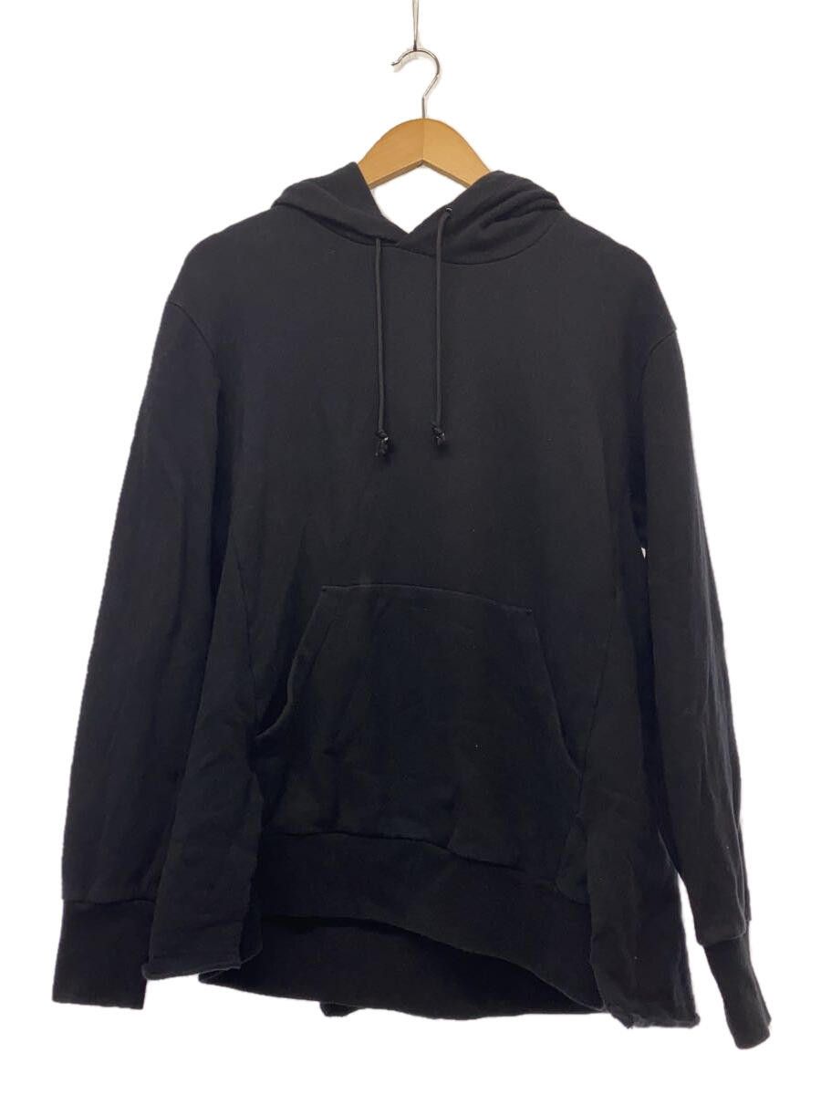 Parka Parker Cotton Plain Pullover Hooded Patch Pocket Black