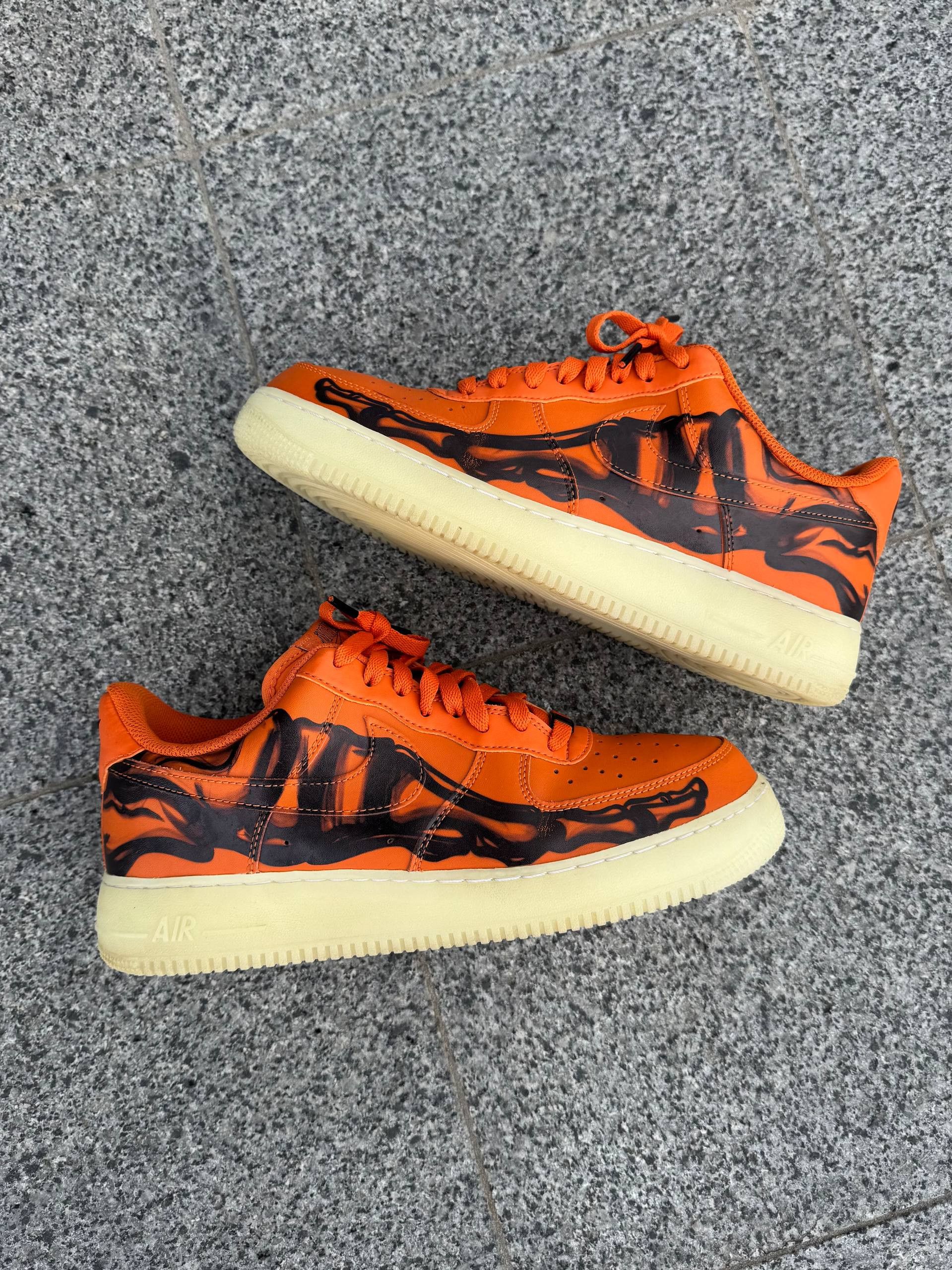 Nike Nike Air Force 1 Low Skeleton Orange Halloween US10 Size US 10 / EU 43 - 3 Thumbnail