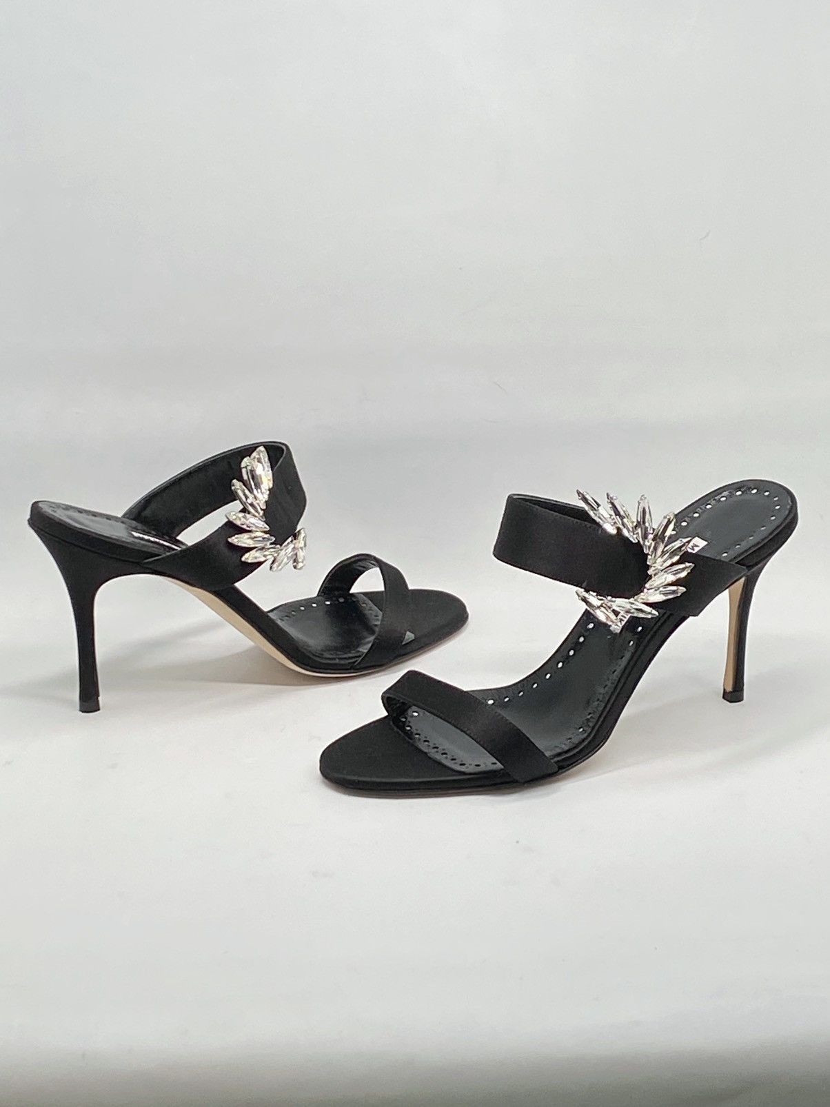 Manolo Blahnik Manolo Blahnik Crystal-Embellished Satin Sandals size 39 Size US 9 / IT 39 - 11 Thumbnail