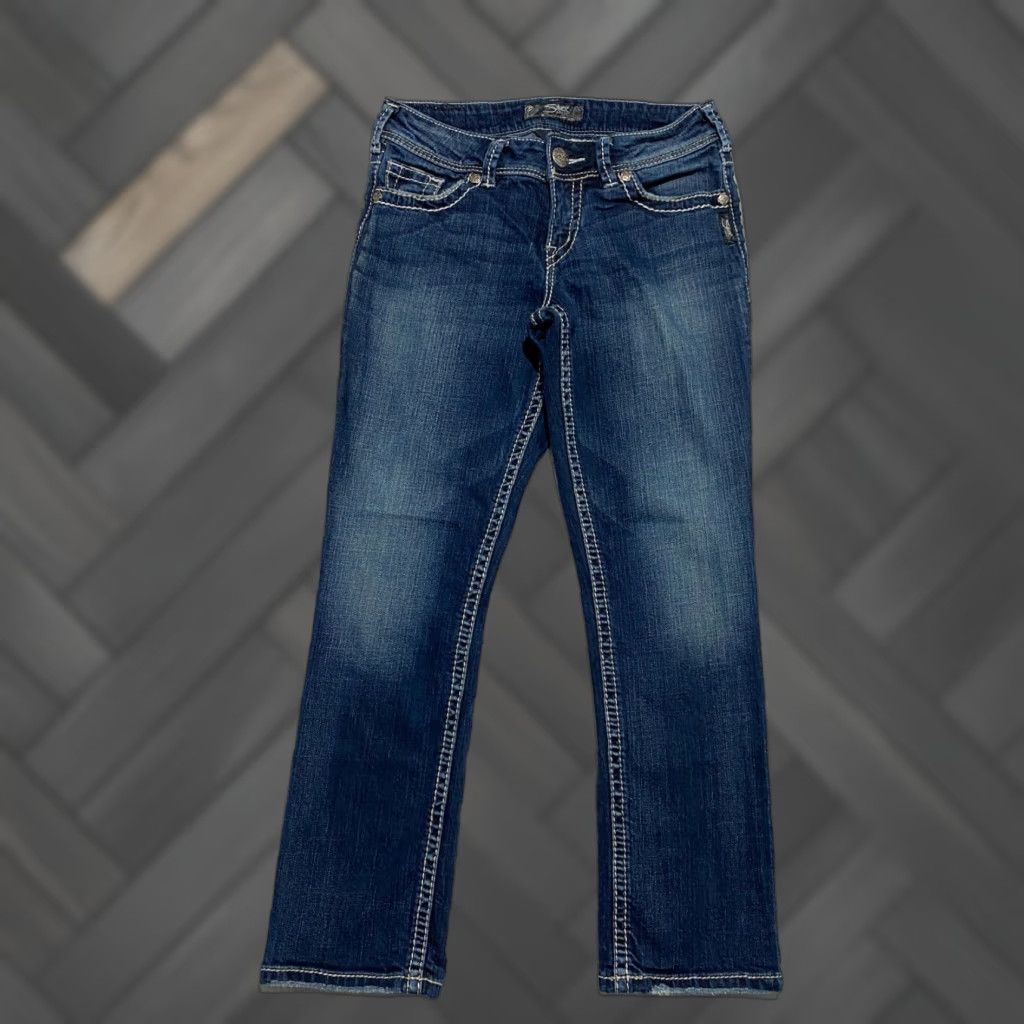 Silver Jeans Co. Silver Jeans Suki Capri Women 26 Blue Denim Stretch Dark Wash Size 27" / US 4 / IT 40 - 1 Thumbnail