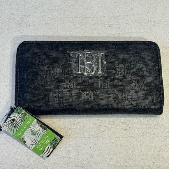 Badgley Mischka Badgley Mischka Black Vegan Leather Purse w/ Engraving Black Size ONE SIZE - 1 Thumbnail