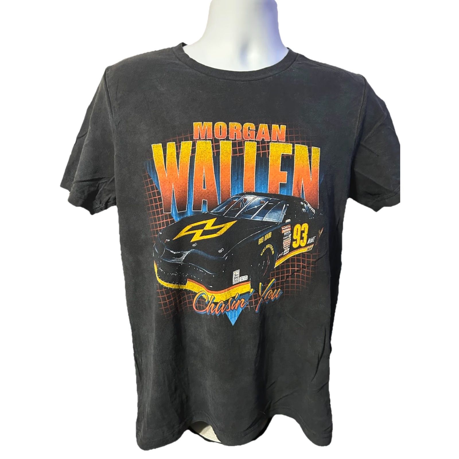 Vintage VINTAGE? No. Morgan Wallen Chasing You Race Car #93 Shirt Men Large Black Short Sleeve Canvas Size US L / EU 52-54 / 3 - 2 Thumbnail