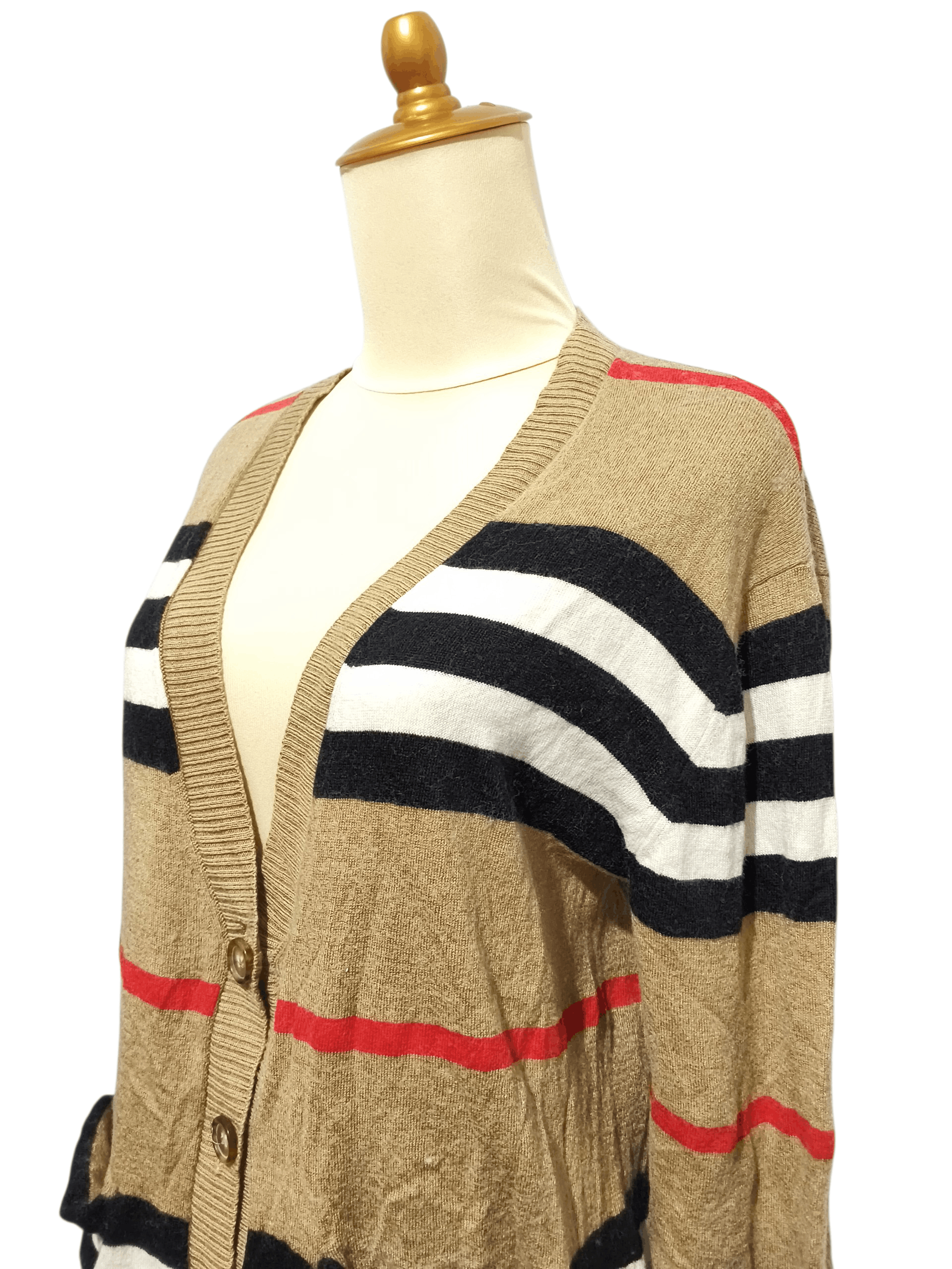 Burberry Burberry Scioto Iconic Striped merino wool cardigan Size S / US 4 / IT 40 - 4 Thumbnail