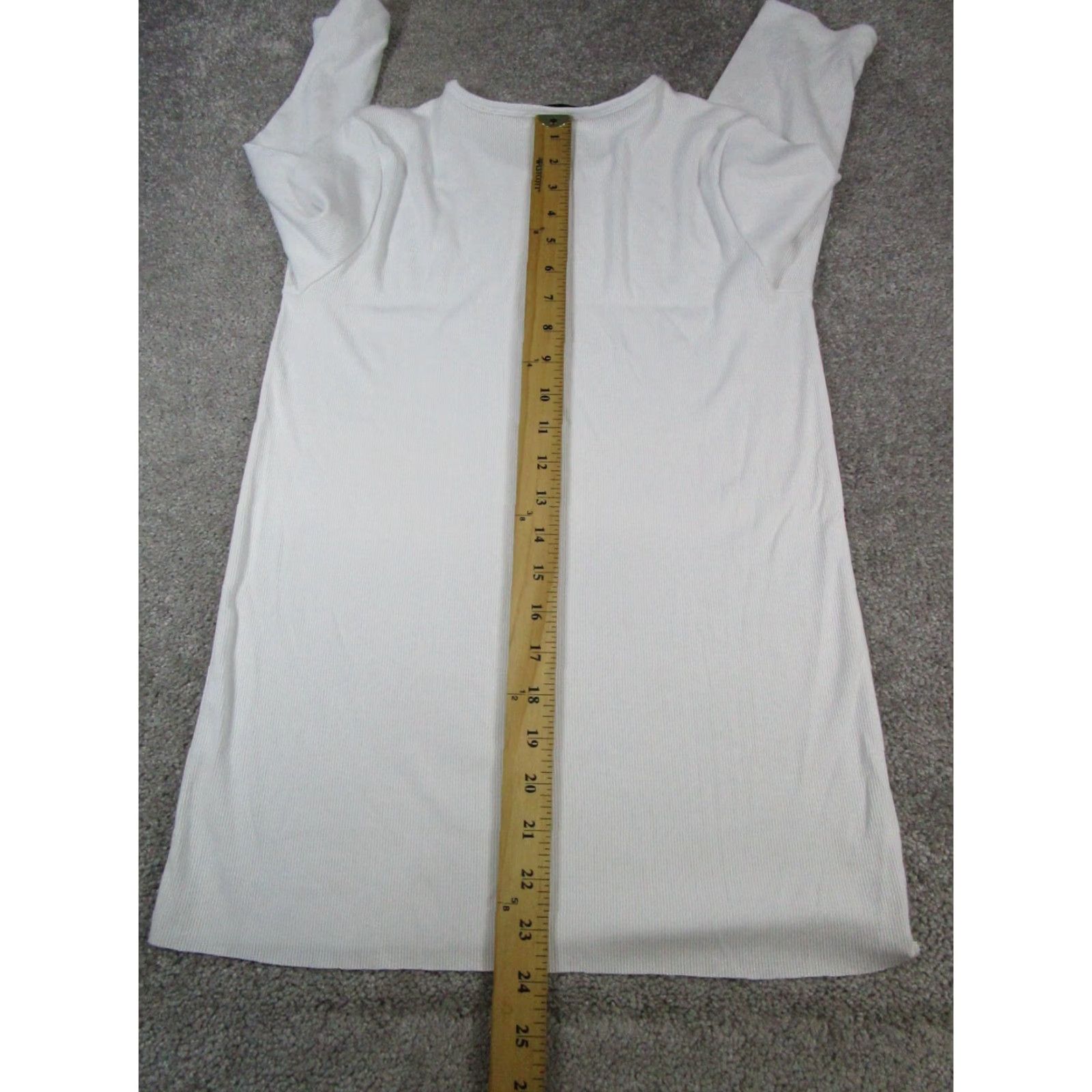 Vince Vince Shirt Womens Large White Ribbed Pullover Size L / US 10 / IT 46 - 7 Thumbnail