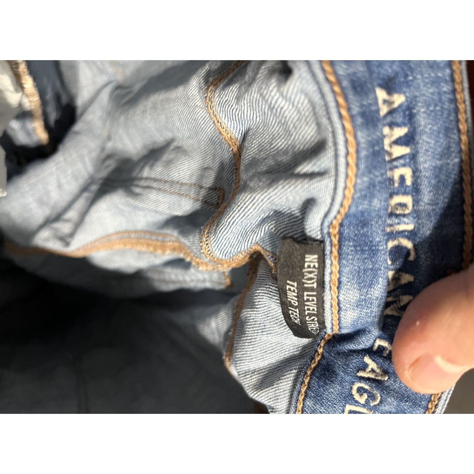 American Eagle Outfitters VINTAGE American Eagle Blue Next Level Stretch Hi-Rise Jegging Pants 6 Reg Distres Size 28" / US 6 / IT 42 - 5 Thumbnail