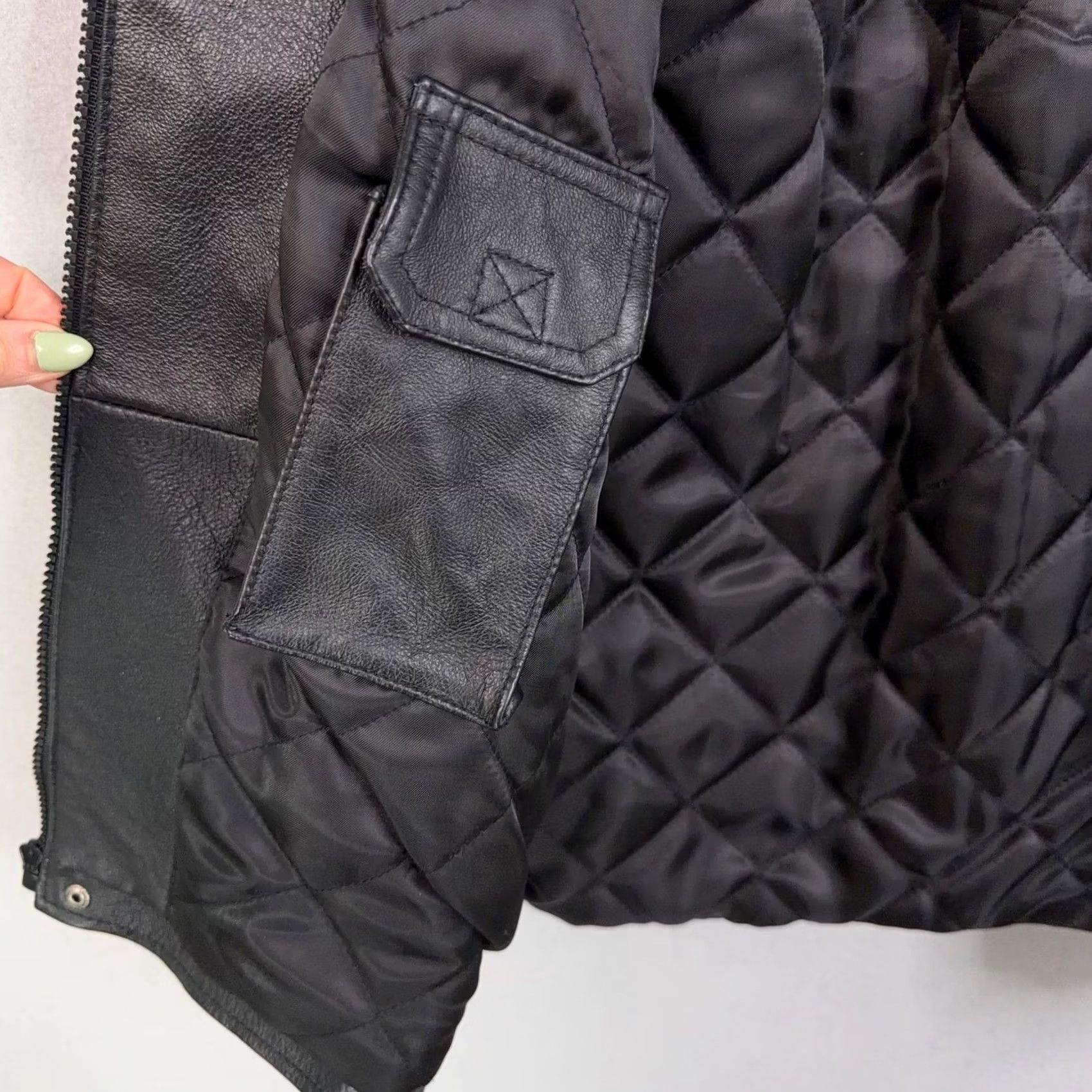 Vintage Preswick & Moore Jacket Mens Large Black Leather Quilted Zip Pockets Insulated Size US L / EU 52-54 / 3 - 4 Thumbnail