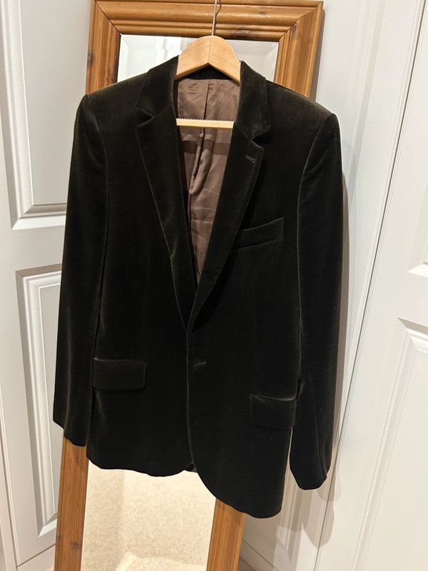 Paul & Joe Velvet dark green herringbone blazer Size US S / EU 44-46 / 1 - 1 Thumbnail