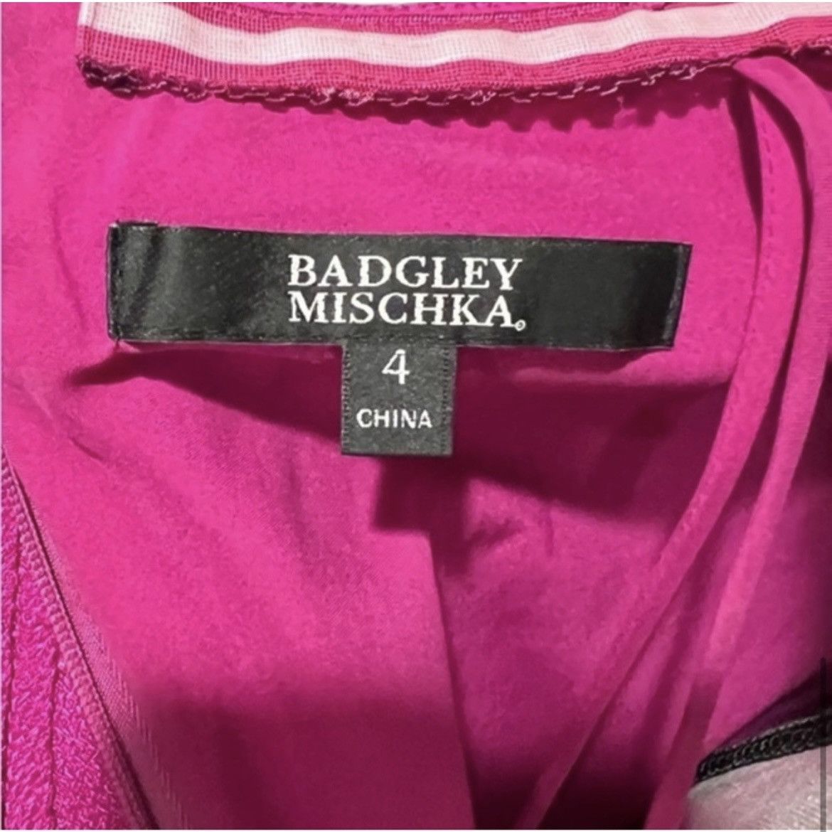 Badgley Mischka NWOT Badgley Mischka Fuchsia Pink Ruffle Halter Dress 4 Size S / US 4 / IT 40 - 2 Thumbnail