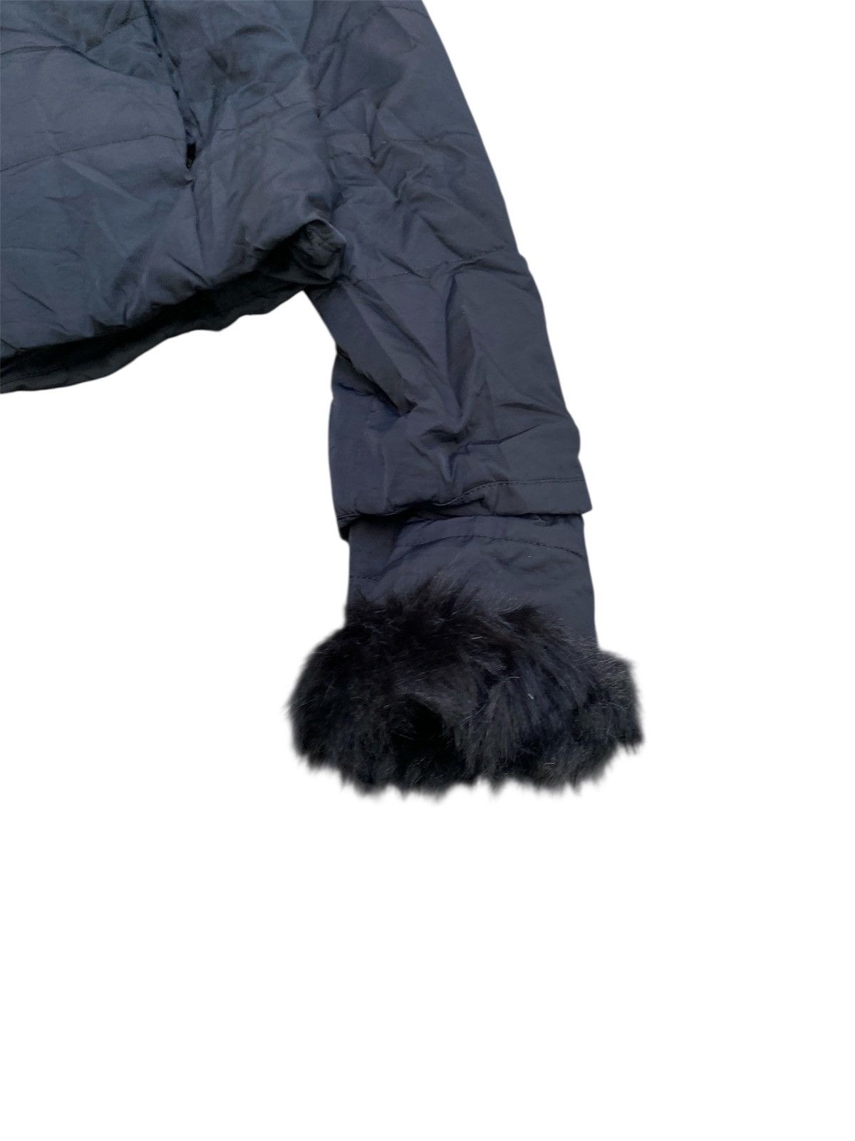 ジャケット・アウター Vkei Black fur jacket Japanese Clear Black Fur Puffer Jacket Vkei Style