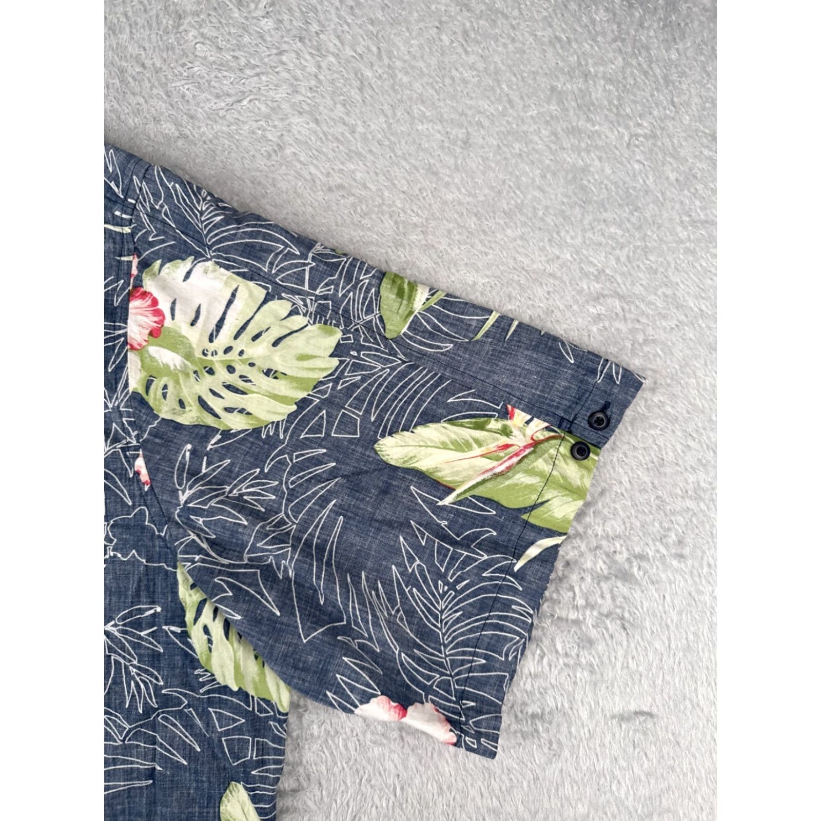 Cubavera Cubavera Shirt Men 2XL Floral Bird Of Paradise Button Hawaiian 100% Cotton Casual Travel Aloha Beach Resort Pattern Short Sleeve Blue Size US XXL / EU 58 / 5 - 2 Thumbnail