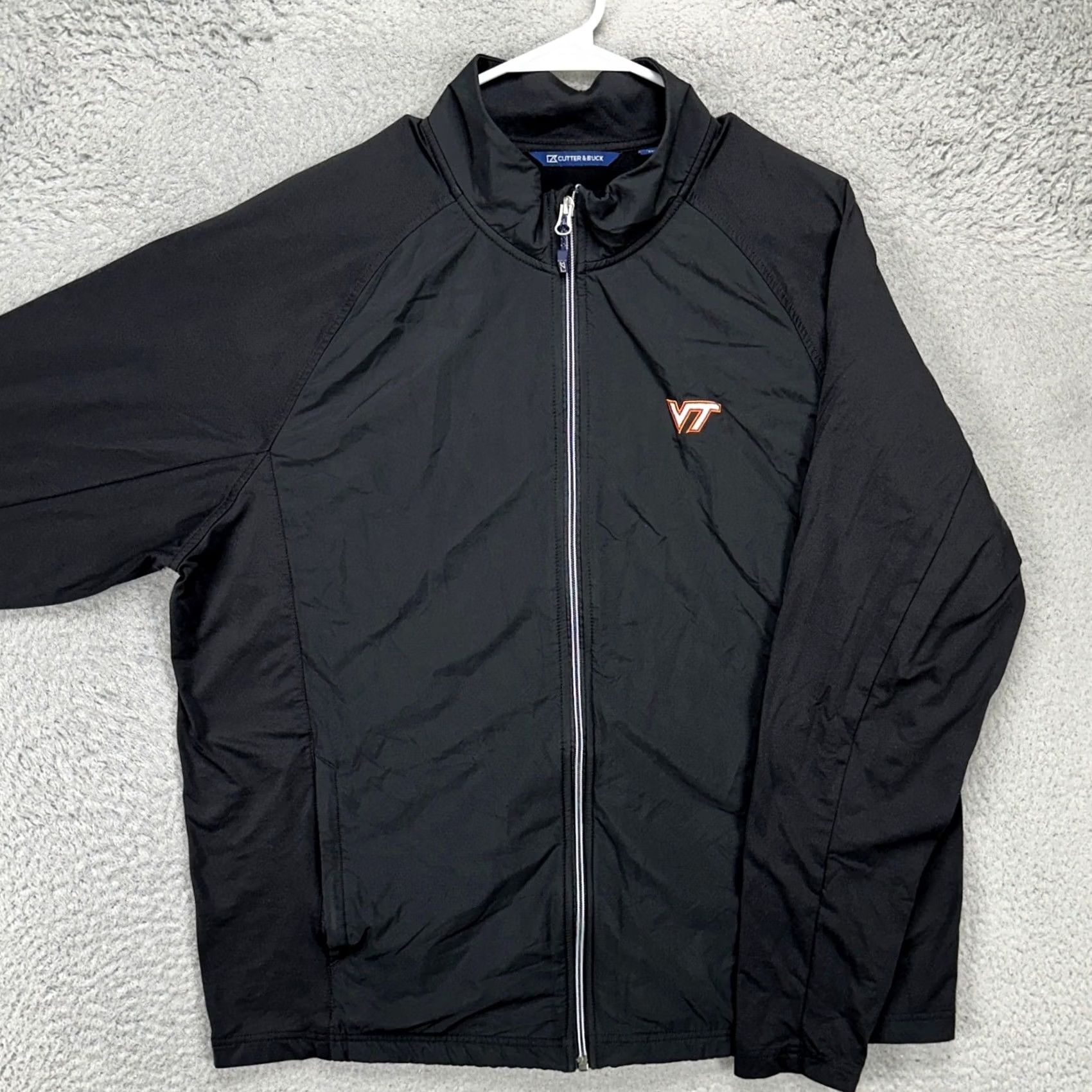 Cutter & Buck Cutter & Buck Windbreaker Jacket Mens XL Black Zip Full Zip Stretch Softshell Windbreaker Outdoor Virginia Tech Hokies Logo Size US XL / EU 56 / 4 - 2 Thumbnail