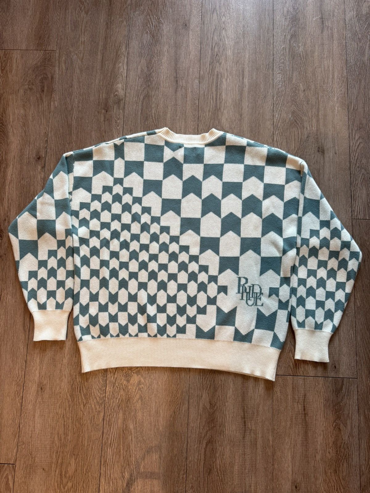Rhude Rhude Knit Chevron Check-Print Racing Crewneck Size US XL / EU 56 / 4 - 2 Thumbnail