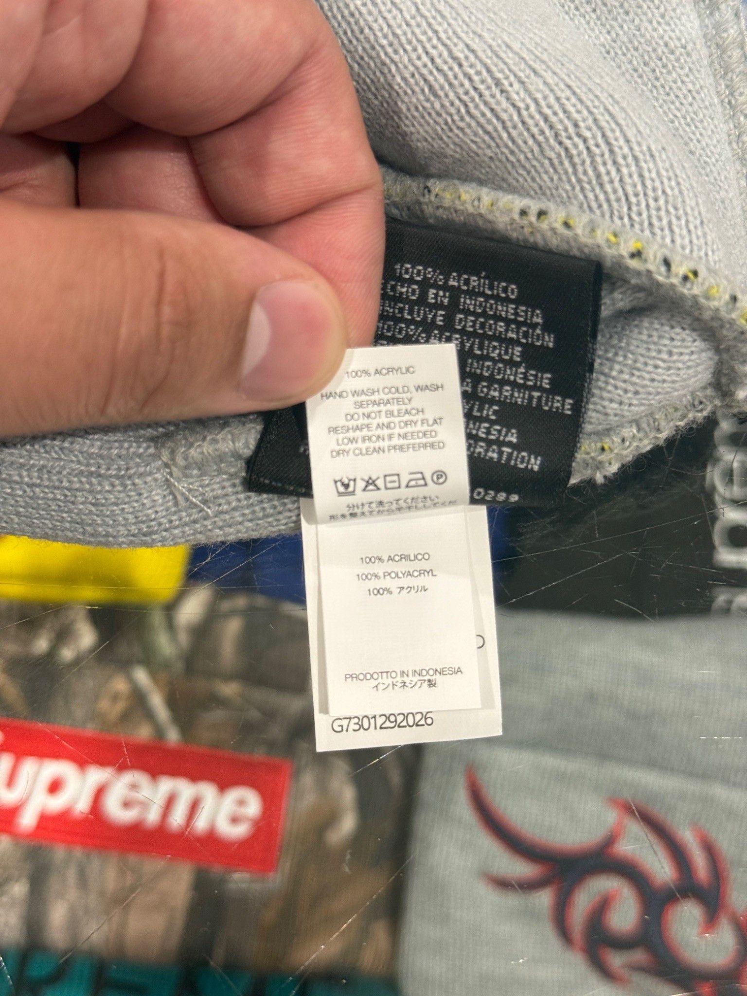 Supreme Supreme New Era Cursive Beanie Heather Grey Size ONE SIZE - 6 Thumbnail
