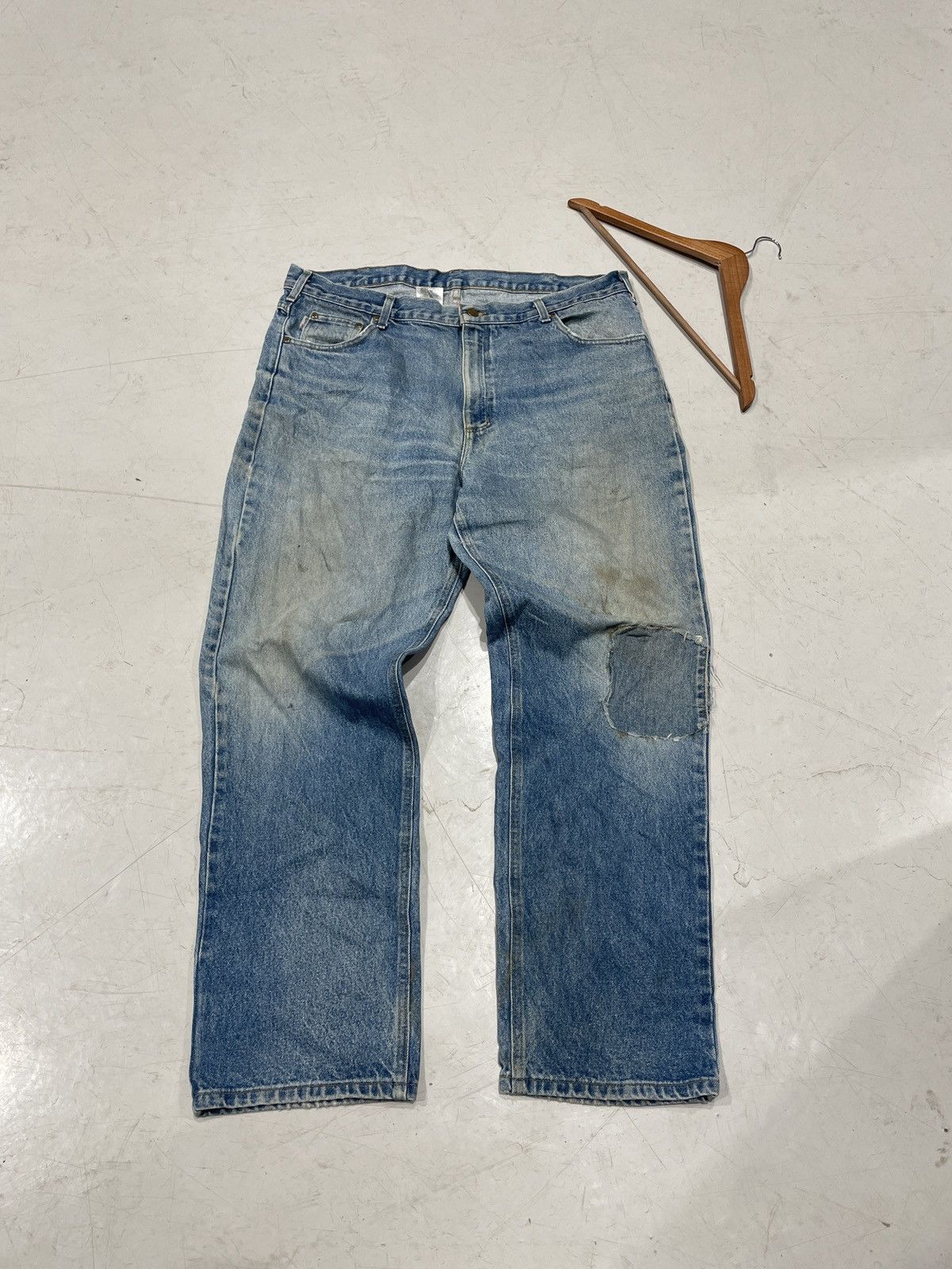 Carhartt × Vintage 90s Carhartt Patched Carpenter Pants Size US 40 / EU 56 - 2 Thumbnail
