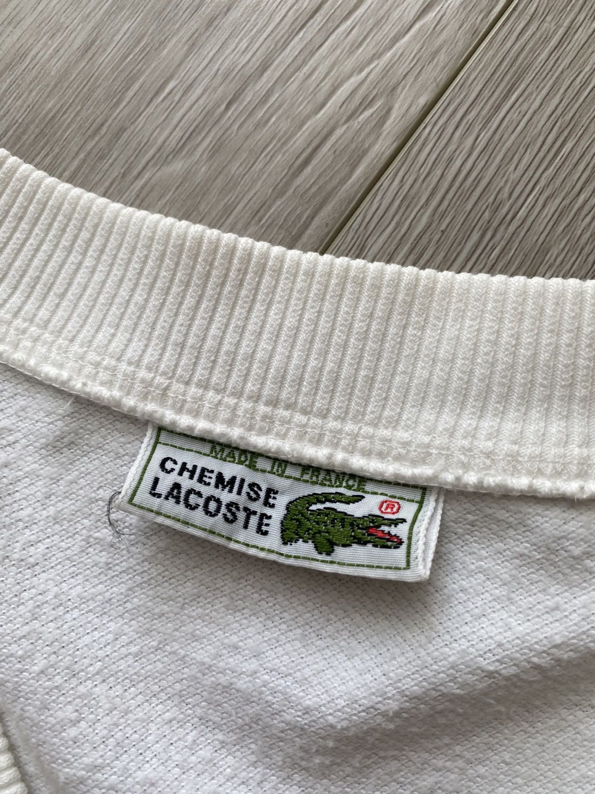 Lacoste × Vintage Vintage Lacoste Knit White V Neck Sweater Y2K Sweatshirt Size US XL / EU 56 / 4 - 7 Thumbnail
