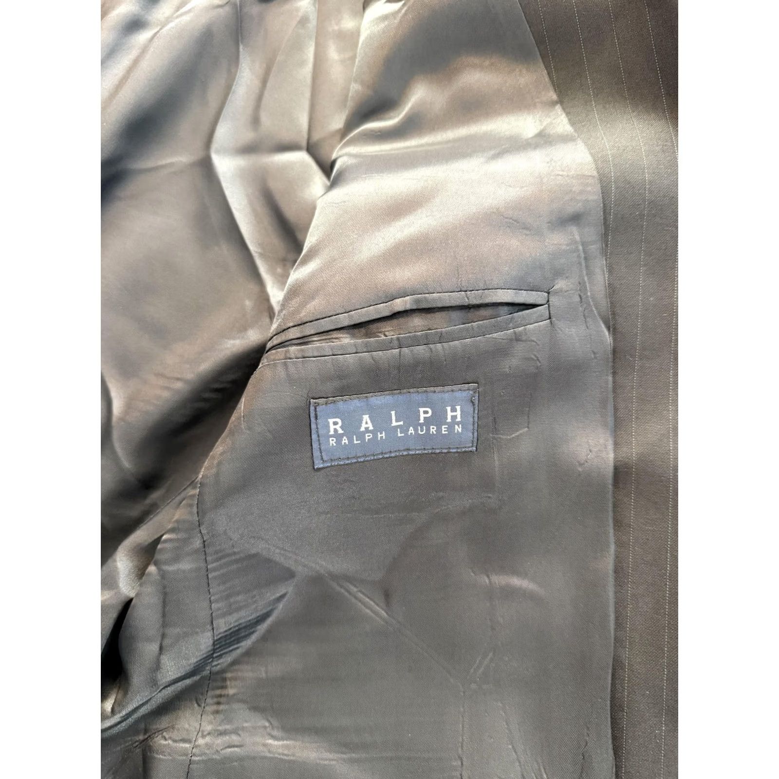 Ralph Lauren Ralph Lauren Mens 46R Charcoal Pinstripe Wool Cashmere Sport Coat Blazer Size 46R - 7 Thumbnail