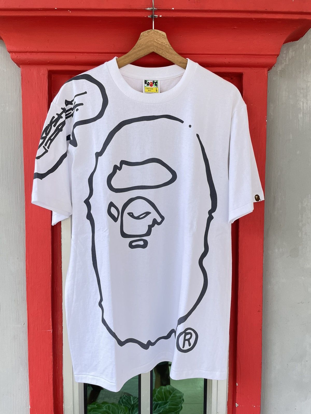 image of Bape Joshua Vides Tshirt in White, Men's (Size Large)