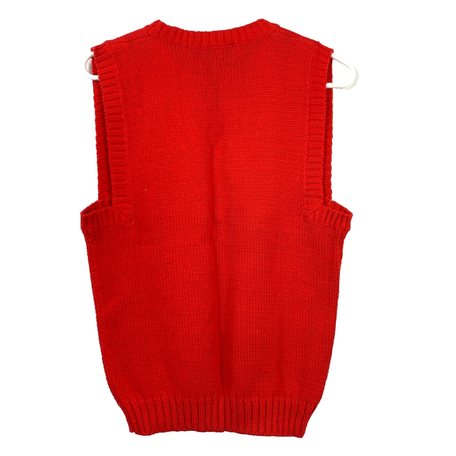 Vintage VINTAGE White Stag Shirt Womens Small Red 70s V-Neck Cotton Wool Blend Sweater Vest 18" Chest 23" Length Short Sleeve? Size S / US 4 / IT 40 - 4 Thumbnail