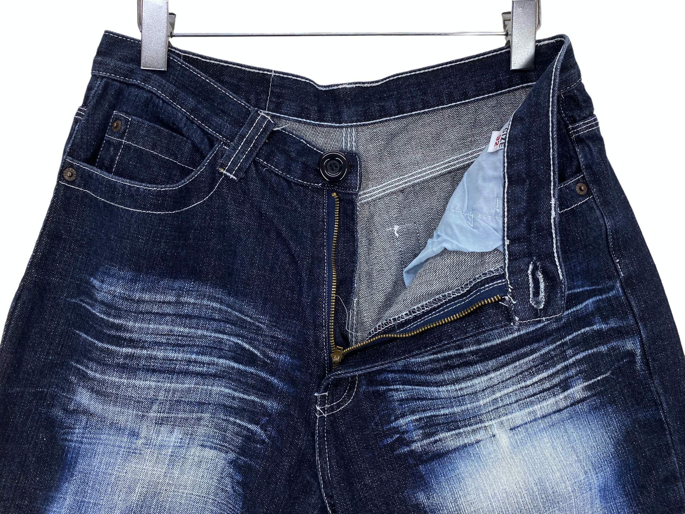 Japanese Brand Jacko Acid Wash Baggy Jeans Hip Hop Denim Size US 31 - 5 Thumbnail