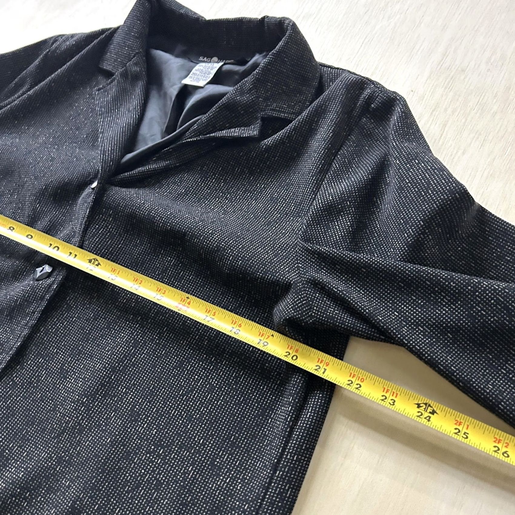 Vintage Sag Harbor Blazer Jacket Womens 14 Black Pinstripe Lined Workwear Career Office Size XL / US 12-14 / IT 48-50 - 3 Thumbnail