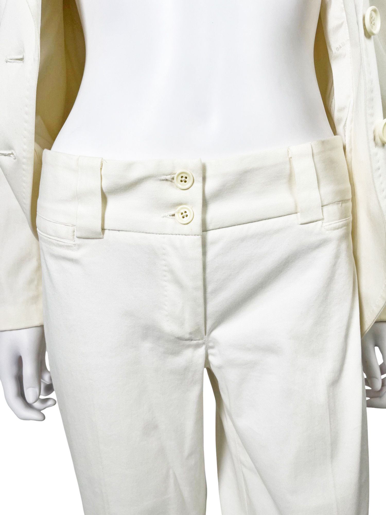 Dolce & Gabbana F/W 2004 White Cotton Suit Size S / US 4 / IT 40 - 8 Thumbnail