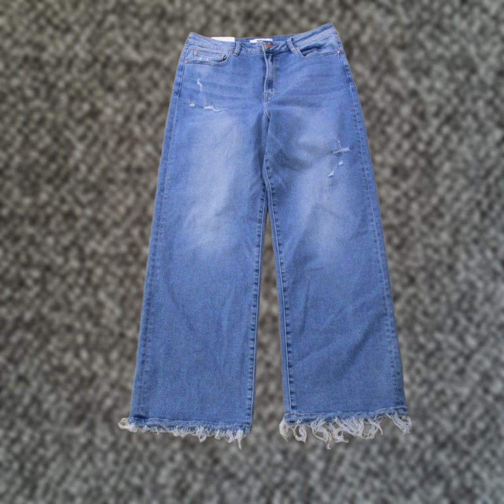 Vintage Mica Jeans Women's 31 High Rise Wide-Leg Denim Blue 5-Pocket Stretch Regular Inseam 31 Modern Bohemian Classic Size 24" / US 00 / IT 34 - 1 Thumbnail