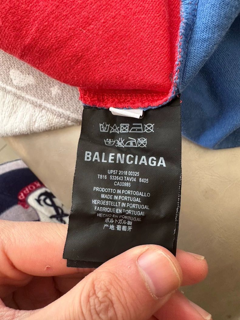Balenciaga Balenciaga Red Blue Color Block Top - dmc Size US M / EU 48-50 / 2 - 1 Thumbnail