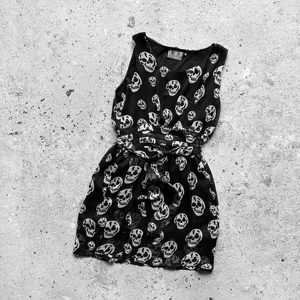 Vintage Poizen Industries Vintage Black/White Skull Gothic Dress Size S / US 4 / IT 40 - 5 Thumbnail